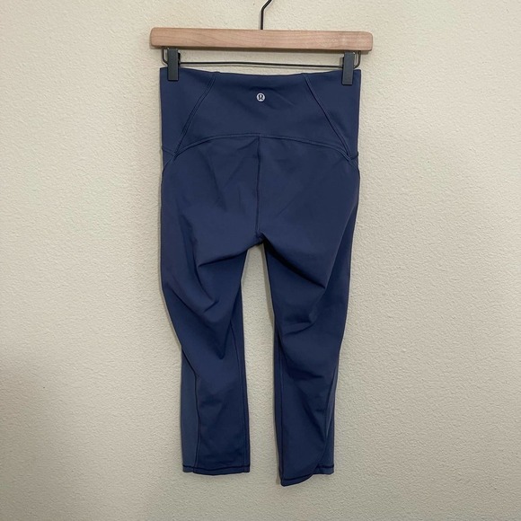 Lululemon Train Times High Rise Mesh Panel 21" Crop Tight Leggings Dazed Blue 6 - Picture 11 of 15